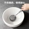 Estropajo de Acero Inoxidable para Ollas con Mango Largo, Cabezal de Cepillo Reemplazable, Cepillo Mágico Limpiador para Lavar Platos en la Cocina, Eliminador de Manchas