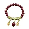 Producto popular de transmisión en vivo: Pulsera de cinabrio, accesorio auspicioso y de la suerte, colgante que atrae la fortuna, pulsera de arena de oro púrpura de bajo contenido