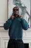 Sudaderas con Cuello Alto Compuestas Americanas Transfronterizas para Hombres y Mujeres en Primavera y Otoño Nueva Versátil Casual Deportiva Chaquetas tipo Cárdigan para Parejas Venta al por Mayor