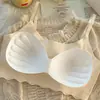 Ropa Interior Transpirable de Seda Helada para Mujer, Sujetador Deportivo Push-Up Estilo Coreano sin Aros, Camisola Transpirable para Chicas Jóvenes y Estudiantes
