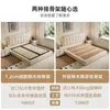 Cama Matrimonial Estilo Francés Color Crema Estilo Waffle para Dormitorio Principal de Apartamento Pequeño con Almacenamiento, Cama de Cuero Genuino, Cama con Almacenamiento Deslizante Neumático de Madera de Haya