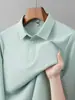Camisa Polo de manga larga para hombre, estilo business, color liso, diseño de solapa simple, queda bien sin ser voluminosa, adecuada para uniformes de equipo corporativo