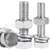 Conjunto de porca e parafuso de aço inoxidável 304 combinação de parafuso sextavado, porca, arruela lisa, arruela de pressão M5/M6/M8/M10