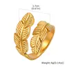 Diseño de Nicho, Versátil Elegante para Mujeres, Acero Inoxidable Estrella de Mar Pluma Estrella Hoja Estrella Anillo Abierto Rc-844