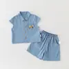 Conjunto de Verano para Niños 2026 Nuevos y Elegantes Shorts de Mezclilla para Bebés Niños, Ropa de Verano para Bebés Conjunto de Dos Piezas