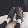 Botas Botines de Mujer 2019 Nuevas Invierno Piel Uno Forro Polar Zapatos de Algodón Combinan con Todo Estilo Coreano Estudiante Botas de Nieve de Invierno para Mujer
