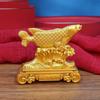 Adornos de pez dragón dorado de la suerte con sombreado dorado, pez anti-cobre, Feng Shui de oficina, adornos de carpa de pez de la suerte para sala de estar