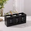 En stock Caja de Almacenamiento de Vajilla de Madera Escritorio de Cocina Cuchara Cuchillo y Tenedor Caja de Almacenamiento de Madera Caja Plana de Vajilla de Madera Maciza