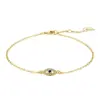 Pulsera de Plata de Ley S925 Ojo del Diablo Redondo de Circonita, Popular Transfronteriza, Pulsera Ajustable Elegante y Versátil, Amazon Shein