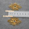 Bricolaje casero Buda Xiuhe corona de fénix estilo chino abanico redondo abanico de mano decoración material aleación chapado en oro flor de fénix accesorios