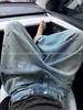 3776 # Jeans Rectos Holgados Desgastados con Pintura Graffiti, Diseño Casual y Piernas Anchas