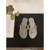 Chanclas de Moda con Perlas Verano 2023 Nuevas Planas para Mujer Suela Suave Antideslizantes Zapatos de Playa Calzado Exterior Chanclas Modernas