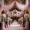 Cortina de Tule Transparente de Peça Única para Arcos de Casamento e Festival, Decoração de Salão, Decoração de Fundo para Festa de Aniversário