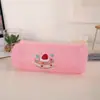 Bonita Fresita Bordada Transparente Alto Valor Ins Malla Estuche para Lápices Pastel Simple Gran Capacidad Estudiante Papelería