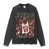 Camiseta de Manga Larga y Manga Corta Estampada Scorer Transfronteriza Europea y Americana Lavado Vintage Cuello Redondo Cuello Redondo Pesado Sudadera con Capucha