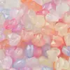 Contas Redondas Luminosas com Pó Dourado Facetado de Acrílico, Contas de Coração, Contas Perfuradas em Formato de Lentilha para Corrente de Celular Chaveiro DIY Feito à Mão