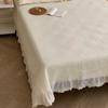 Capa de Colchão Acolchoada Tingida com Enzima de Planta de Algodão Coreana Lavada com Areia Conjunto de Três Peças Acolchoado Franzido Lençóis de Cama