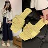 35-43 talla grande Zapatillas zapatos de mujer coreanos ropa exterior de mujer 2024 verano nuevo moda combinable de alta gama sandalias planas