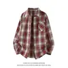 2026 Transfronteiriça Amazon Nova Camisa Masculina Xadrez Retro Solta de Manga Longa Moda Jovem Camisa Casual para Homens