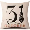 Funda de Almohada Halloween Calabaza Divertida Transfronteriza Amazon Estampado de Lino Funda Decorativa para Cojín de Sofá del Hogar