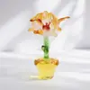 Vidrio Zibo Hecho a Mano Integrado Planta en Maceta Pequeña Montaje en Coche Decoración de Escritorio de Oficina Artesanías Adornos Venta al por Mayor Transfronteriza