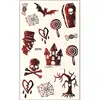 Pegatinas de Tatuaje de Halloween Maquillaje Impermeables Pegatinas Temporales Araña Murciélago Calabaza Calavera Tatuajes Oscuros de Halloween
