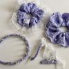 Estilo Coreano Fragrante Roxo Taro Renda Anel de Cabelo Intestino Grosso All-match de Alta Qualidade Estilo Menina Tiara Presilha de Cabelo Acessórios para Rabo de Cavalo Alto