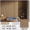Adesivo de Parede Papel de Parede Placa Grelhada Auto-Adesiva 3D Estéreo com Textura de Madeira Côncavo-Convexo Decoração de Parede de Fundo de TV para Sala de Estar Impermeável e à Prova de Umidade
