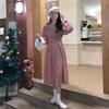 Ropa de Otoño para Mujer 2025 Nuevo Diseño de Cuello de Traje Francés Falda Midi Dulce y Salada Vestido de Pana