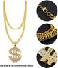 Cosplay Hip Hop Punk Dólar Colar Anel Chapéu Pescador Preto Vermelho Branco Óculos Conjunto