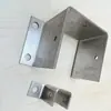 Base Galvanizada Pre-empotrada para Fijación al Suelo, Hierro Soldado, Madera Anticorrosión, Manga sin Pegamento, Tubo Cuadrado, Pie de Tres Lados, Columna de Acero Inoxidable