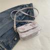 Bolsa de Ombro Texturizada Bolsa Feminina 2024 Verão Nova Bolsa de Menina Bolsa de Corrente Moda Casual Bolsa Transversal Pequena Bolsa Quadrada