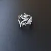 Anillo hueco de copo de nieve para mujer con microincrustaciones de circonita anillo para dedo índice moda de celebridad de internet anillo abierto personalizado