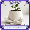 Nuevo producto de impresión 3D transfronterizo: Maceta de flor sonriente para meditación, maceta para suculentas, decoración de escritorio para el hogar