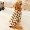 Otoño e invierno cálido perro marca de moda perro grande suéter de forro polar patchwork golden retriever perro mediano y grande samoyedo sudadera ropa para mascotas