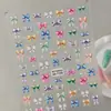 Stickers Originales Versátiles para Uñas de Moño 3D Bloqueo de Color Cinta de Moño Estampados para Uñas Estilo AA