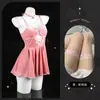 Lemon Story Lingerie Sexy Casal Provocante Quente Cama Paixão Saia Suspensa Reveladora para Seios Pequenos Conjunto de Pijama para Mulheres