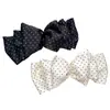 Pinza para el pelo con lazo de lunares dulce y elegante, Pinza de resorte para el pelo elegante y femenina para media coleta, Pinza superior con lazo de lunares