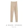 Leggings de cachemir 100% puro para mujer, alta elasticidad, cintura elástica, pantalones de felpa, nuevos pantalones largos de punto para otoño e invierno, modernos