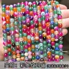 Ágata Rayado Naranja Natural Cuentas Sueltas Accesorios para Joyería DIY Cuentas para Pulsera Cuentas Redondas para Collar Cuentas de Calcedonia Cuentas en Hilo