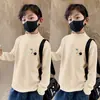 Y2280 # Camiseta Térmica de Base para Meninos Outono e Inverno 2025 Novo Estilo para Crianças Maiores, Camiseta de Gola Alta, Blusa Quente.