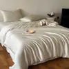 Juego de ropa de cama con funda de edredón de doble tono, suave como la seda, de Tencel Lenzing importado de Austria, sencillo y adecuado para dormir sin ropa, funda de almohada individual de Lyocell