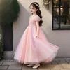 Vestido Infantil Europeu e Americano da Amazon Vestido de Princesa de Lantejoulas de Manga Curta para Meninas Vestido Longo Até o Chão Fantasia de Apresentação de Natal