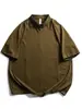 Camiseta de manga corta con cremallera media, cuello alto estilo americano y estructura de empalme Nanxia para hombre, top casual deportivo de color liso para verano