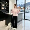 2026 Nuevo Estilo Cremallera Diagonal Sudadera con Capucha Acanalada Estilo Pareja Chaqueta de Algodón Moda Femenina Holgada Talla Grande Ligero Abrigo de Algodón