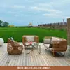 Sofá de Ratán para Exteriores, Combinación Impermeable y a Prueba de Sol para Patio al Aire Libre, Sala de Estar, Sofá Doble de Ratán, Muebles de Exterior para Ocio