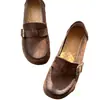 Novedad Primavera 2026: Mocasines Retro sin Cordones de Piel de Vaca de Primera Capa, Mocasines Casuales de Piel Genuina, Zapatos Cerrados para Mujer
