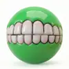 Pelota Dental Impresa, Pelota de Juguete de Goma para Mascotas con Masaje Elevado y Características de Sonido, Juguete Duradero para Masticar para Perros para Aliviar el Aburrimiento