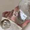 Anel de Laço Rosa Doce com Diamante para Mulheres Usarem Elegante e Fashionável Anel Aberto de Prata S925 Anel para Dedo Indicador