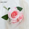 Rosas de mano flores artificiales 3 rosas búlgaras boda boda flores falsas decoración decoración de mesa comercio exterior